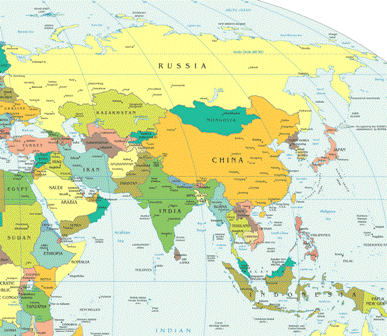 Mappa Asia Politica