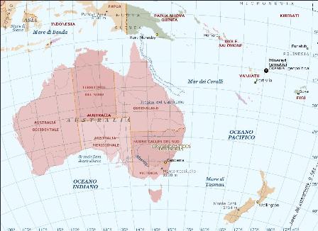 Mappa Australia Politica
