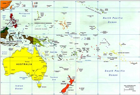 Mappa Oceania Politica