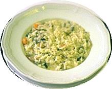Insalata tiepida di riso alla primavera, con lamelle di bottarga di muggine